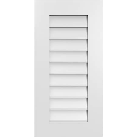 Ekena Millwork Vertical Surface Mount PVC Gable Vent: Non-Functional, w/ 3-1/2"W x 1"P Standard Frame, 16"W x 32"H GVPVE16X3201SN